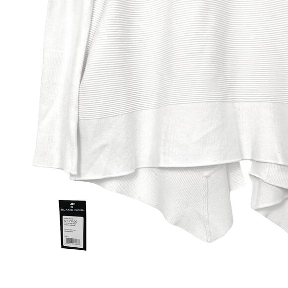 BLANC NOIR CARDIGAN Women's Size Large White CROPPED PORTALA Lightweight HOODED - Picture 5 of 6